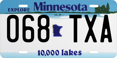 MN license plate 068TXA