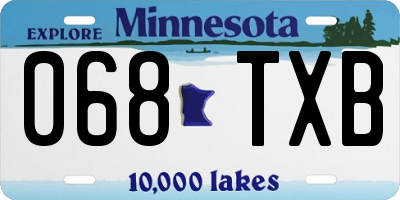MN license plate 068TXB