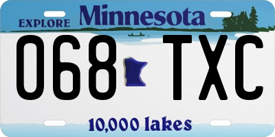 MN license plate 068TXC