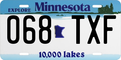 MN license plate 068TXF
