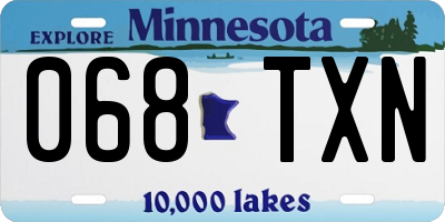 MN license plate 068TXN