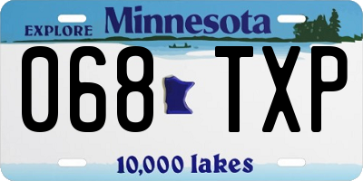 MN license plate 068TXP