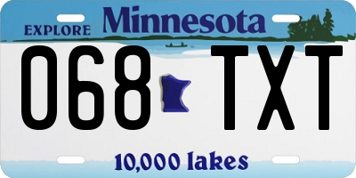 MN license plate 068TXT