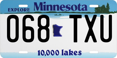MN license plate 068TXU