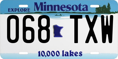 MN license plate 068TXW