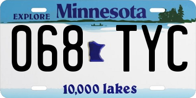 MN license plate 068TYC