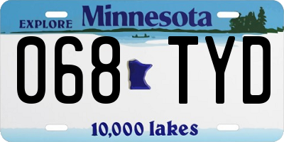 MN license plate 068TYD