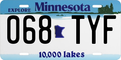 MN license plate 068TYF