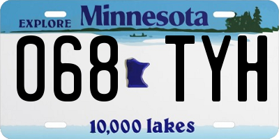 MN license plate 068TYH