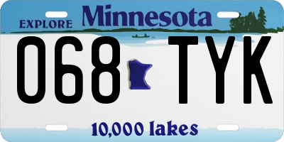 MN license plate 068TYK