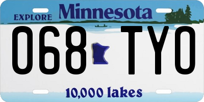 MN license plate 068TYO