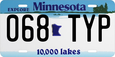MN license plate 068TYP