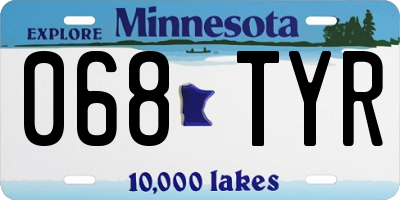 MN license plate 068TYR