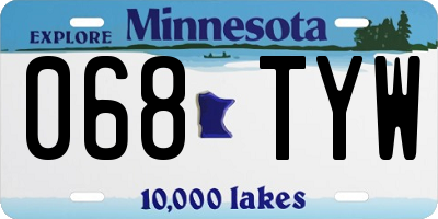 MN license plate 068TYW