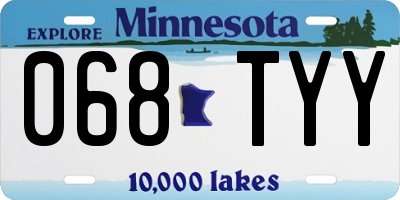 MN license plate 068TYY