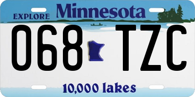 MN license plate 068TZC