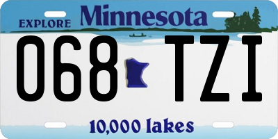 MN license plate 068TZI