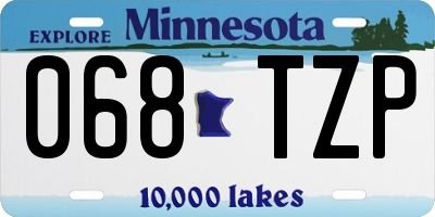 MN license plate 068TZP
