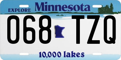MN license plate 068TZQ