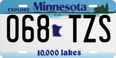 MN license plate 068TZS