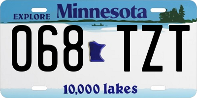 MN license plate 068TZT