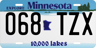 MN license plate 068TZX