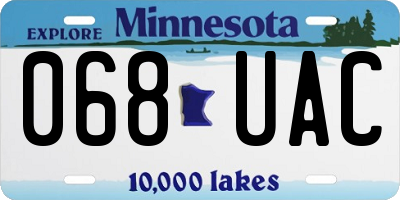 MN license plate 068UAC