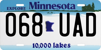 MN license plate 068UAD