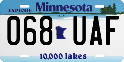 MN license plate 068UAF