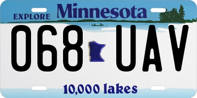 MN license plate 068UAV