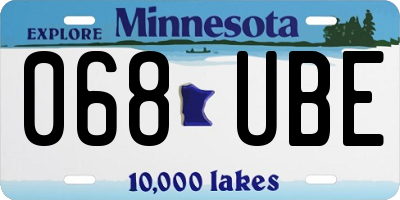 MN license plate 068UBE