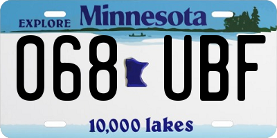 MN license plate 068UBF