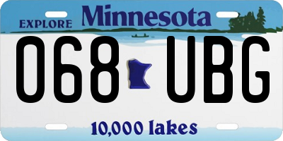 MN license plate 068UBG