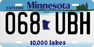 MN license plate 068UBH