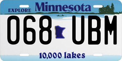 MN license plate 068UBM