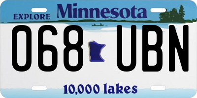 MN license plate 068UBN