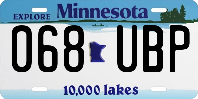 MN license plate 068UBP