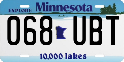 MN license plate 068UBT