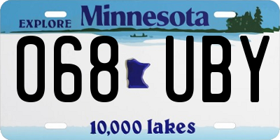 MN license plate 068UBY