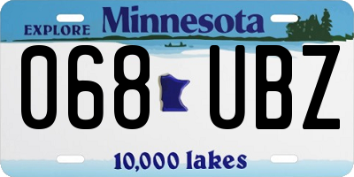 MN license plate 068UBZ