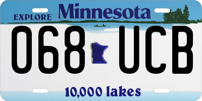 MN license plate 068UCB