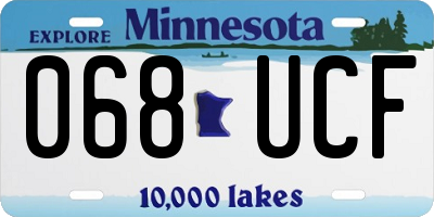 MN license plate 068UCF