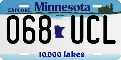 MN license plate 068UCL