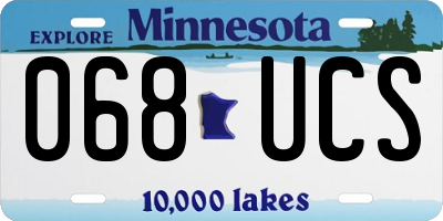 MN license plate 068UCS