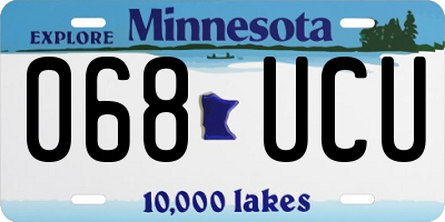 MN license plate 068UCU