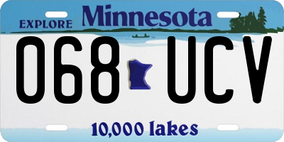 MN license plate 068UCV