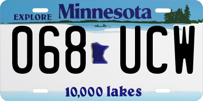 MN license plate 068UCW