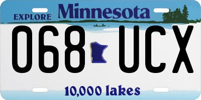 MN license plate 068UCX