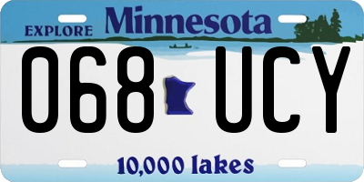 MN license plate 068UCY