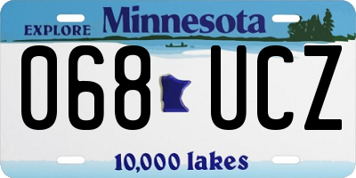 MN license plate 068UCZ